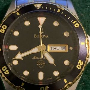 Vintage Bulova Marine Star Mens Dive Watch.  Model 98C65